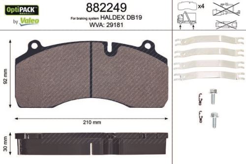 Brake Pad Set of disc brake 882249 5001866914