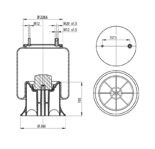 Boot of air suspension 278.1.510 UJA09030